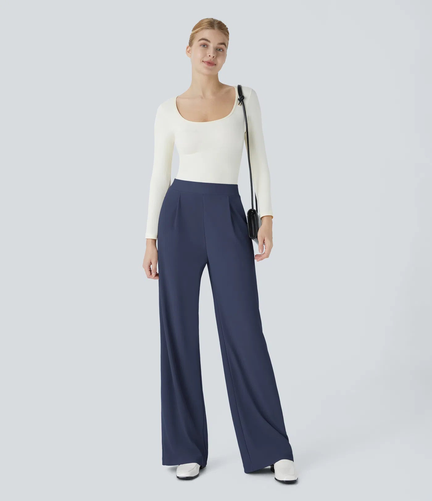 Halara Flex™ High Waisted Body Sculpt Waist-Slimming Pocket Wide Leg Micro Waffle Work Pants