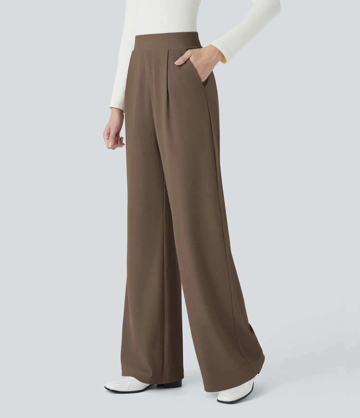 Halara Flex™ High Waisted Body Sculpt Waist-Slimming Pocket Wide Leg Micro Waffle Work Pants