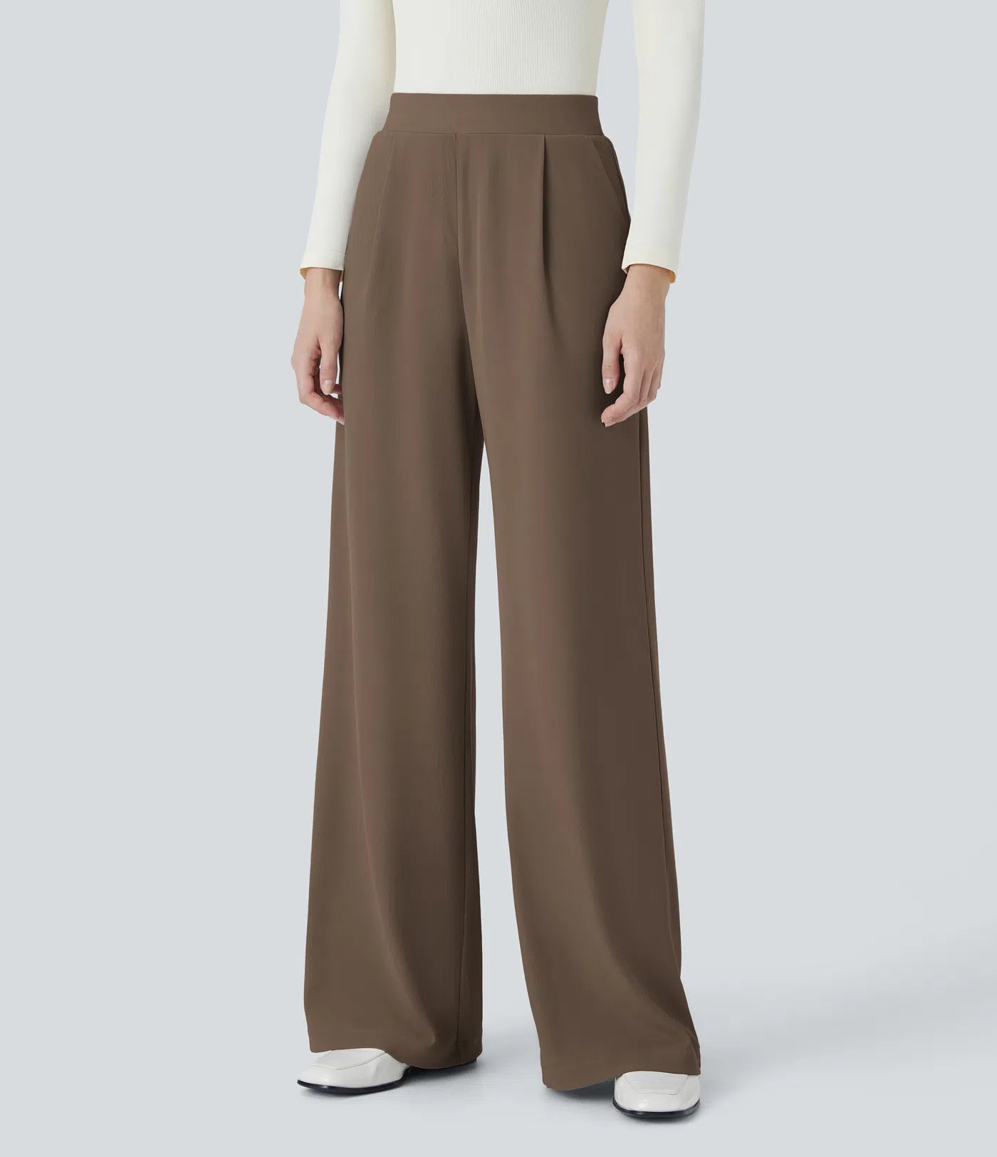 Halara Flex™ High Waisted Body Sculpt Waist-Slimming Pocket Wide Leg Micro Waffle Work Pants