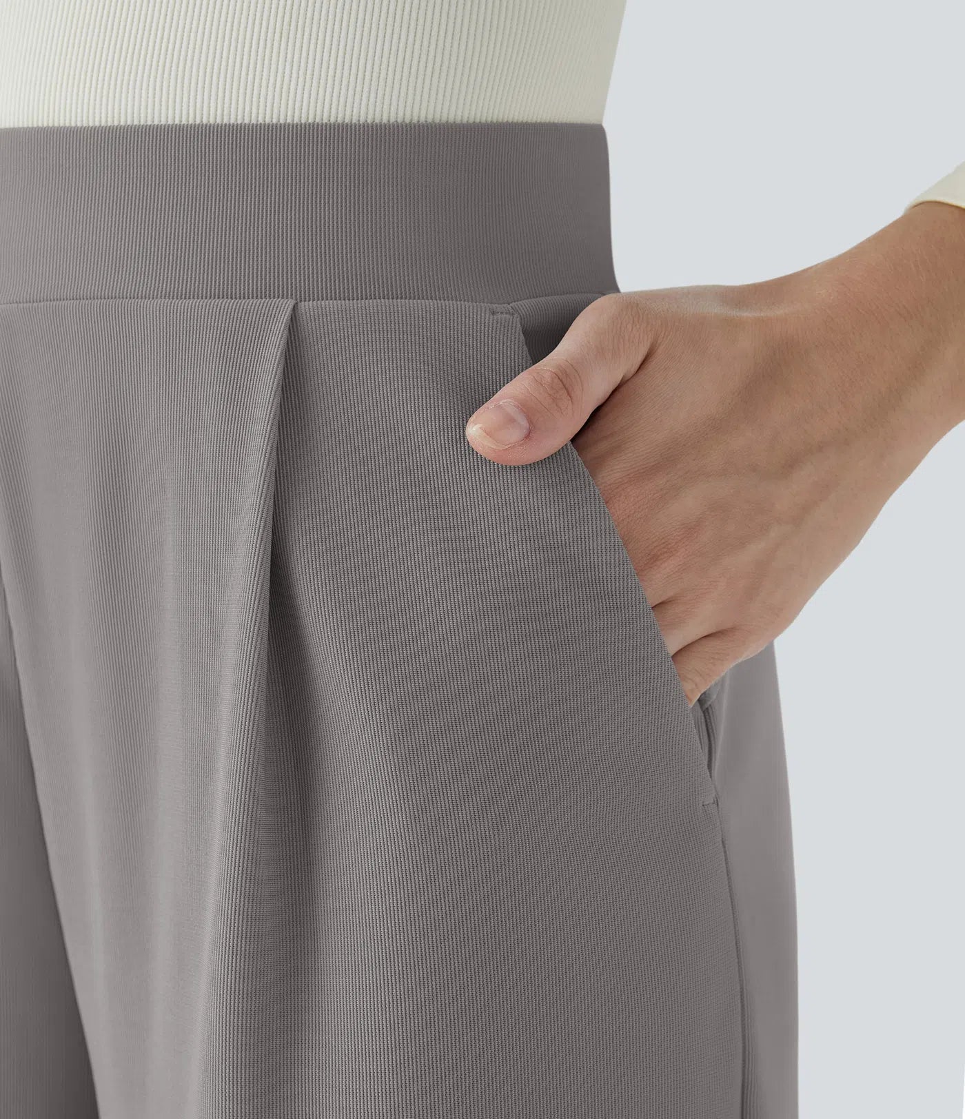 Halara Flex™ High Waisted Body Sculpt Waist-Slimming Pocket Wide Leg Micro Waffle Work Pants