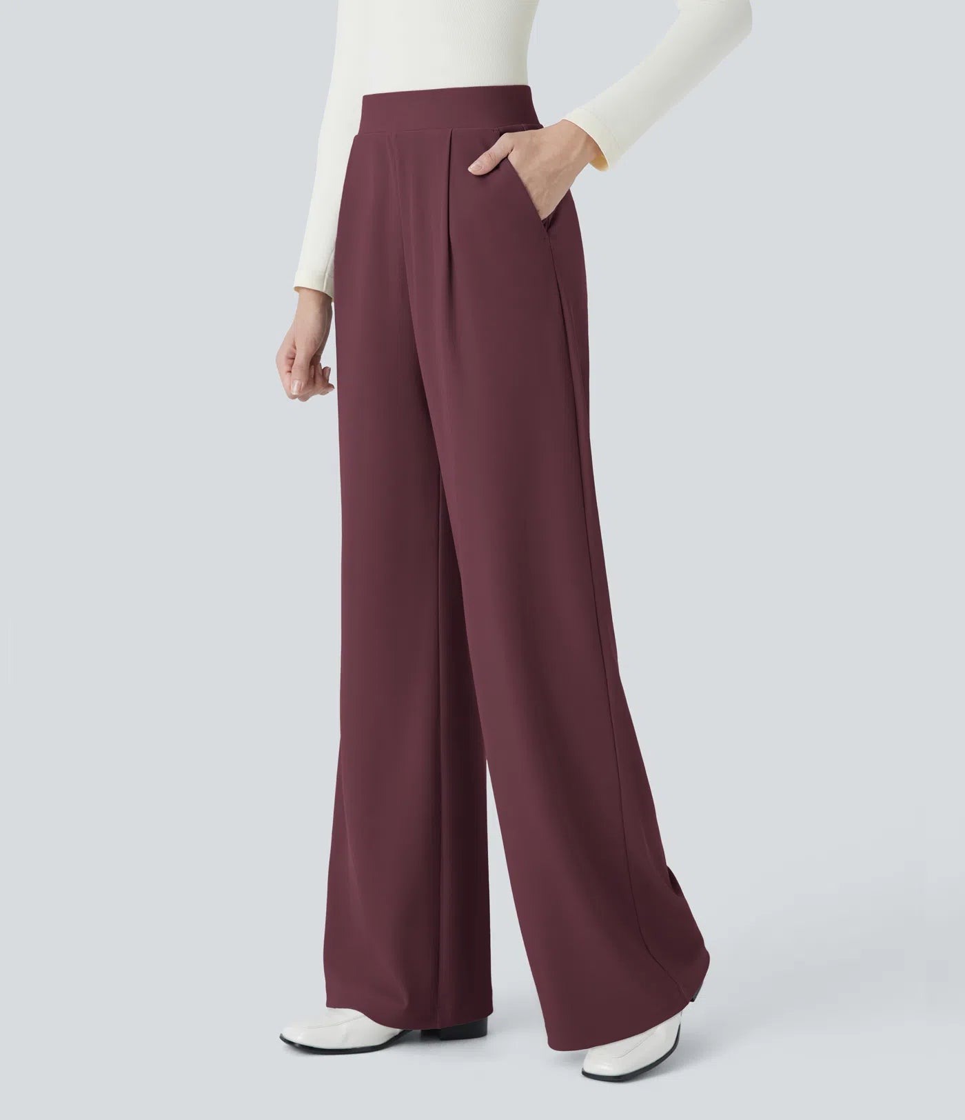Halara Flex™ High Waisted Body Sculpt Waist-Slimming Pocket Wide Leg Micro Waffle Work Pants