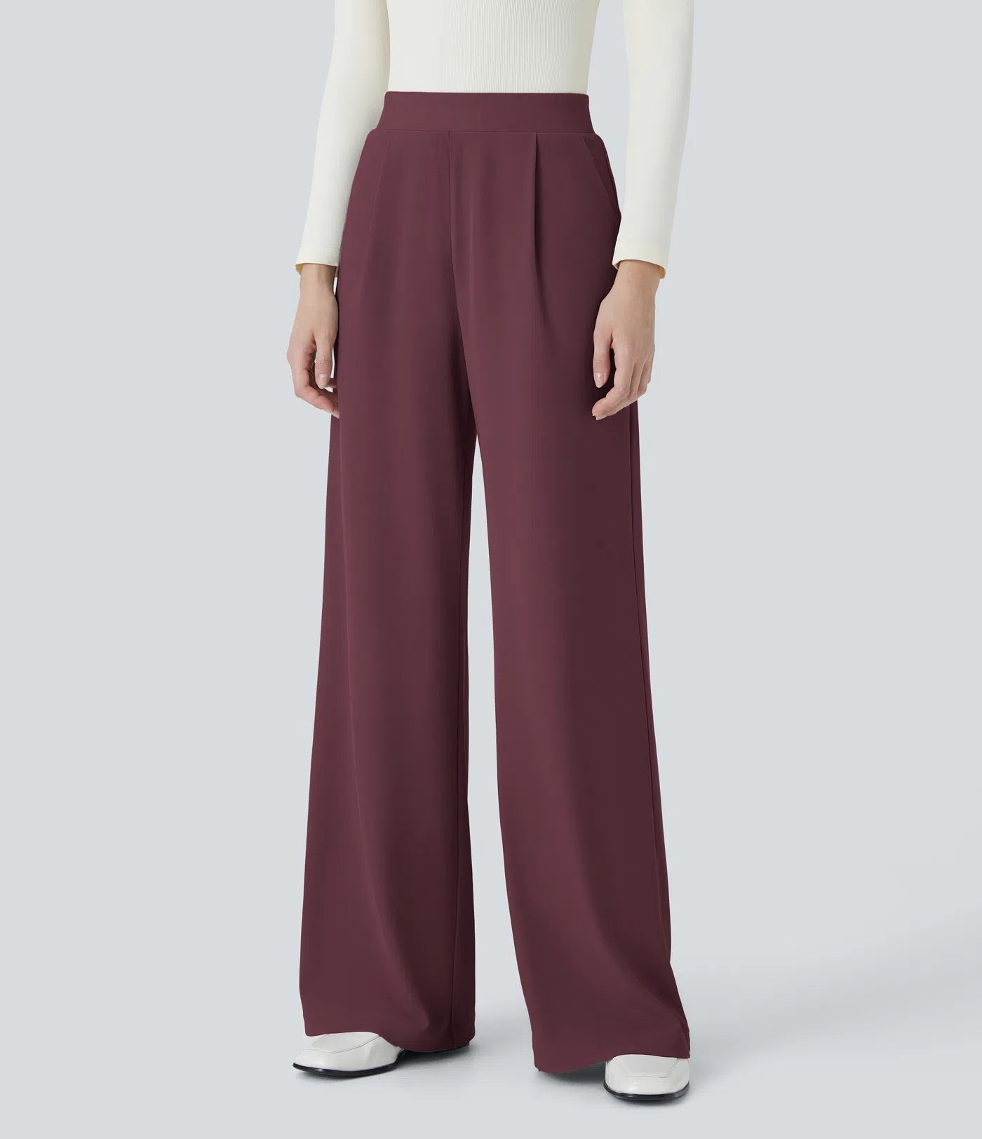 Halara Flex™ High Waisted Body Sculpt Waist-Slimming Pocket Wide Leg Micro Waffle Work Pants