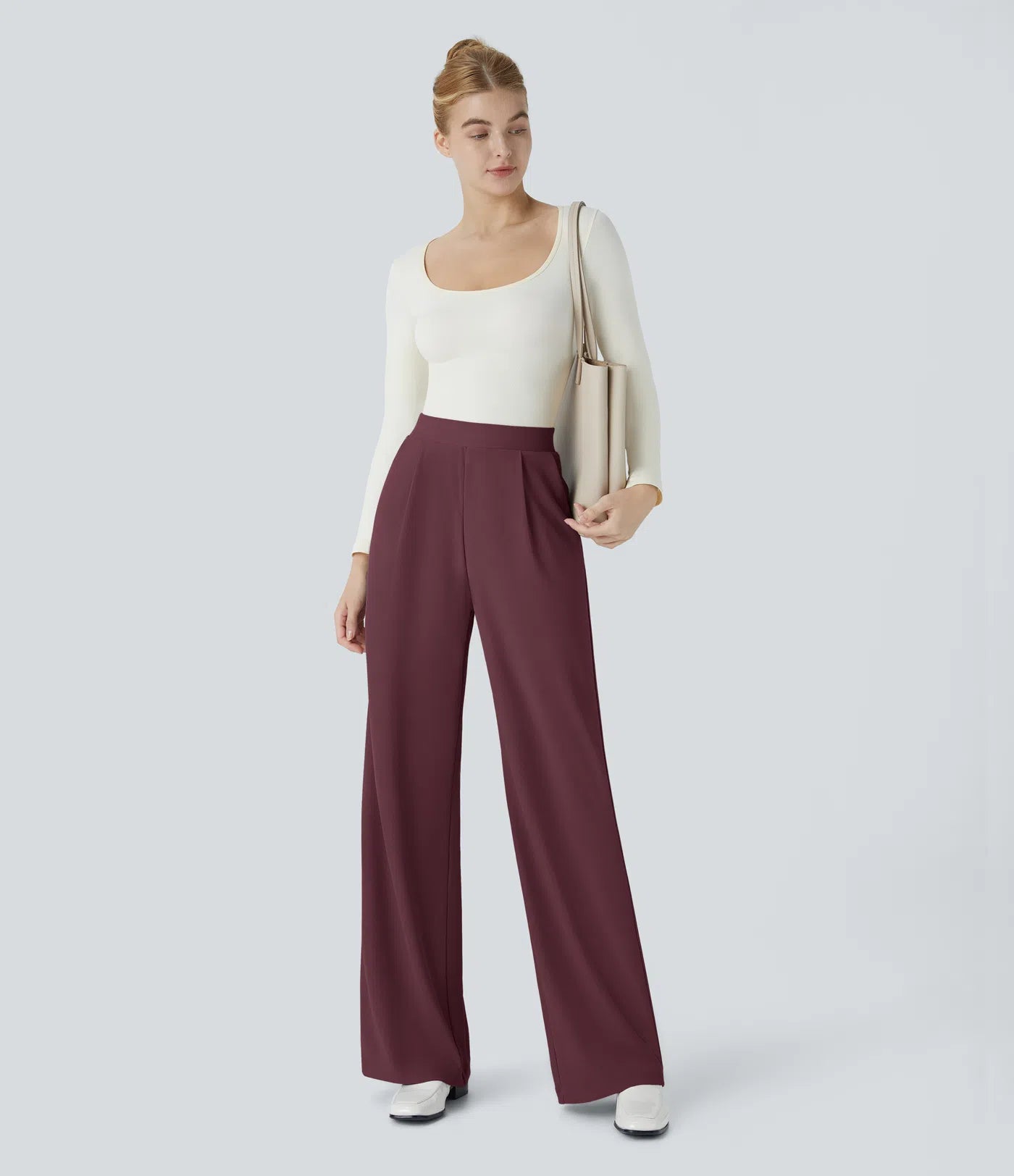 Halara Flex™ High Waisted Body Sculpt Waist-Slimming Pocket Wide Leg Micro Waffle Work Pants