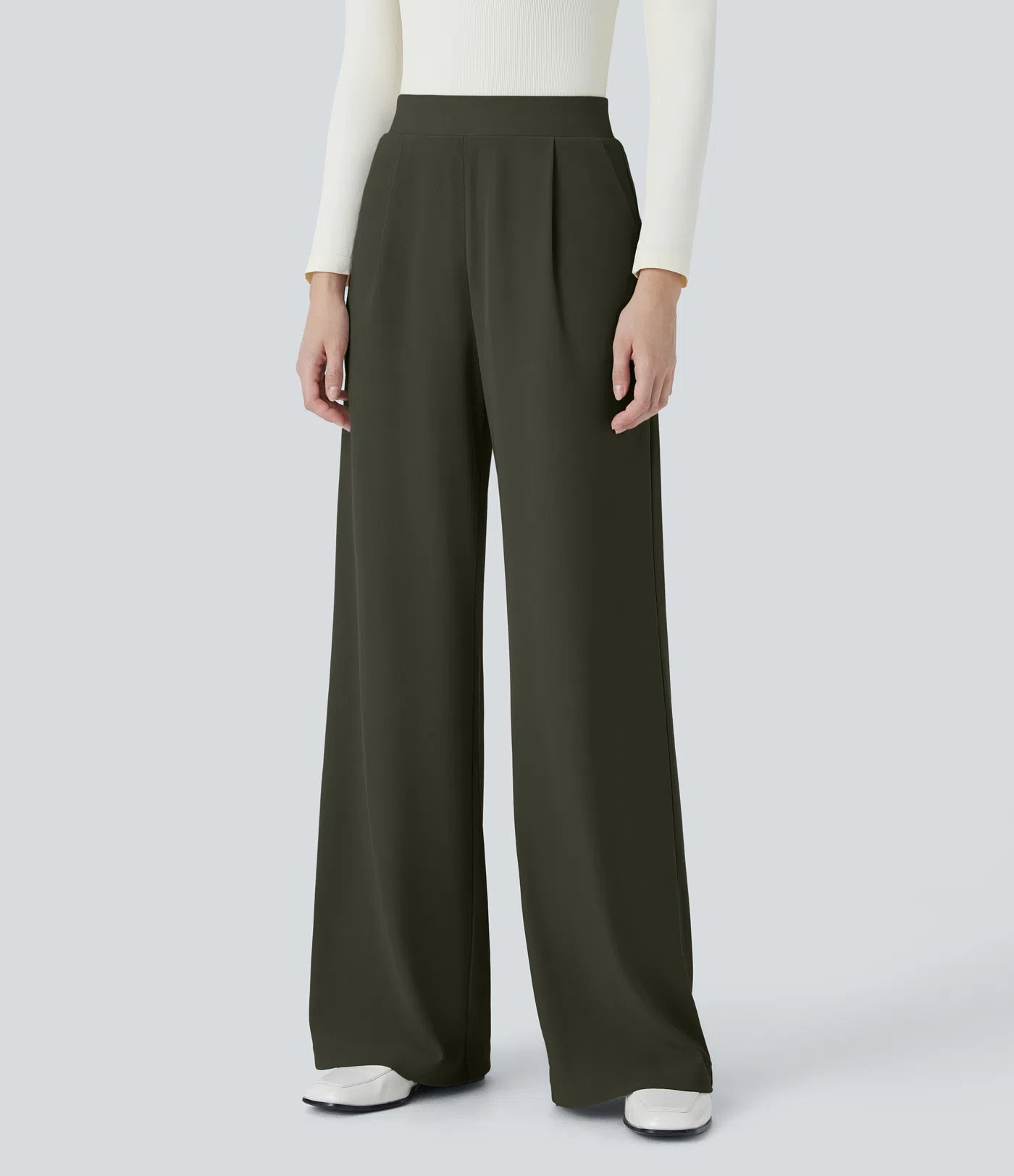 Halara Flex™ High Waisted Body Sculpt Waist-Slimming Pocket Wide Leg Micro Waffle Work Pants