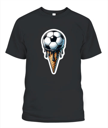 ✨From Every Fan, For Every Match✨-Dark Syrup Football Ice Cream Cone Shirt | Abstract Summer Tournament Graphic Tee