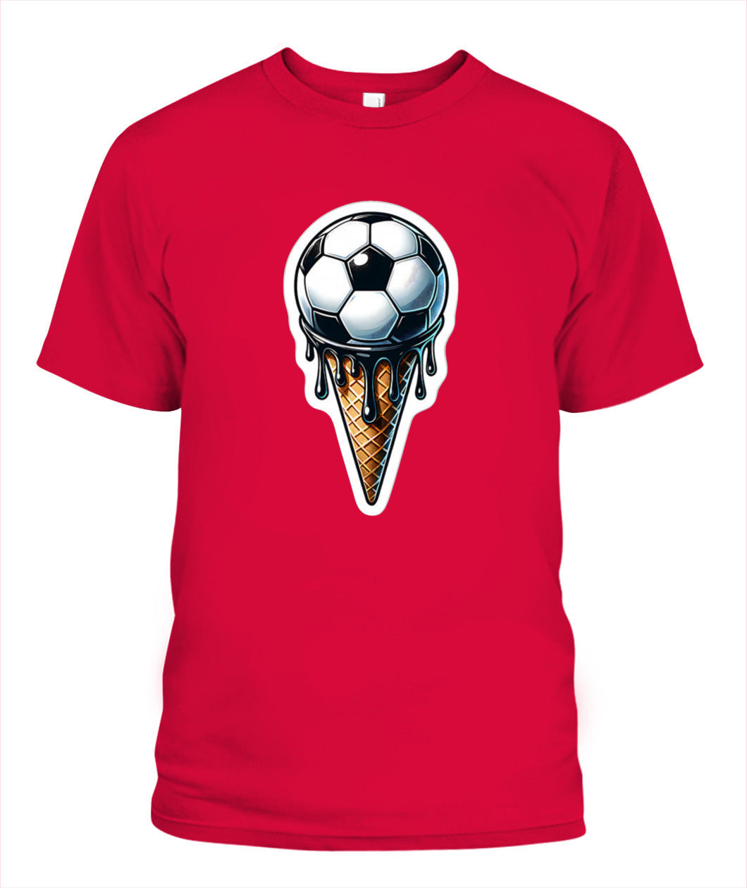 ✨From Every Fan, For Every Match✨-Dark Syrup Football Ice Cream Cone Shirt | Abstract Summer Tournament Graphic Tee