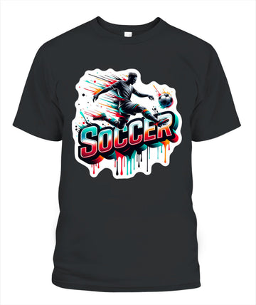 ✨From Every Fan, For Every Match✨-Speed Volley Soccer Graphic T-Shirt - Cool Dripping Paint Sports Tee