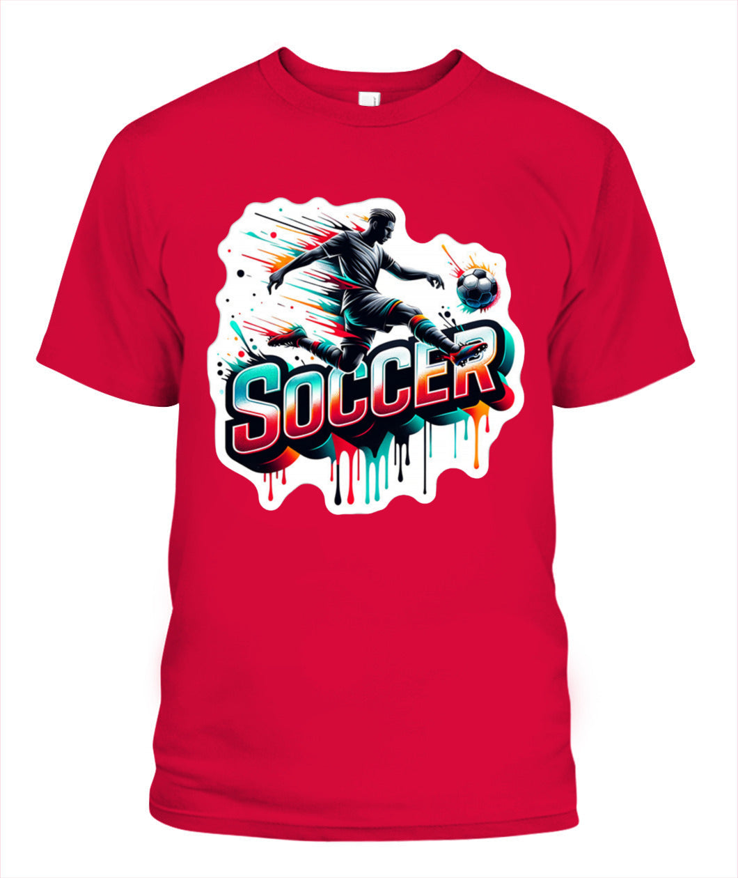 ✨From Every Fan, For Every Match✨-Speed Volley Soccer Graphic T-Shirt - Cool Dripping Paint Sports Tee