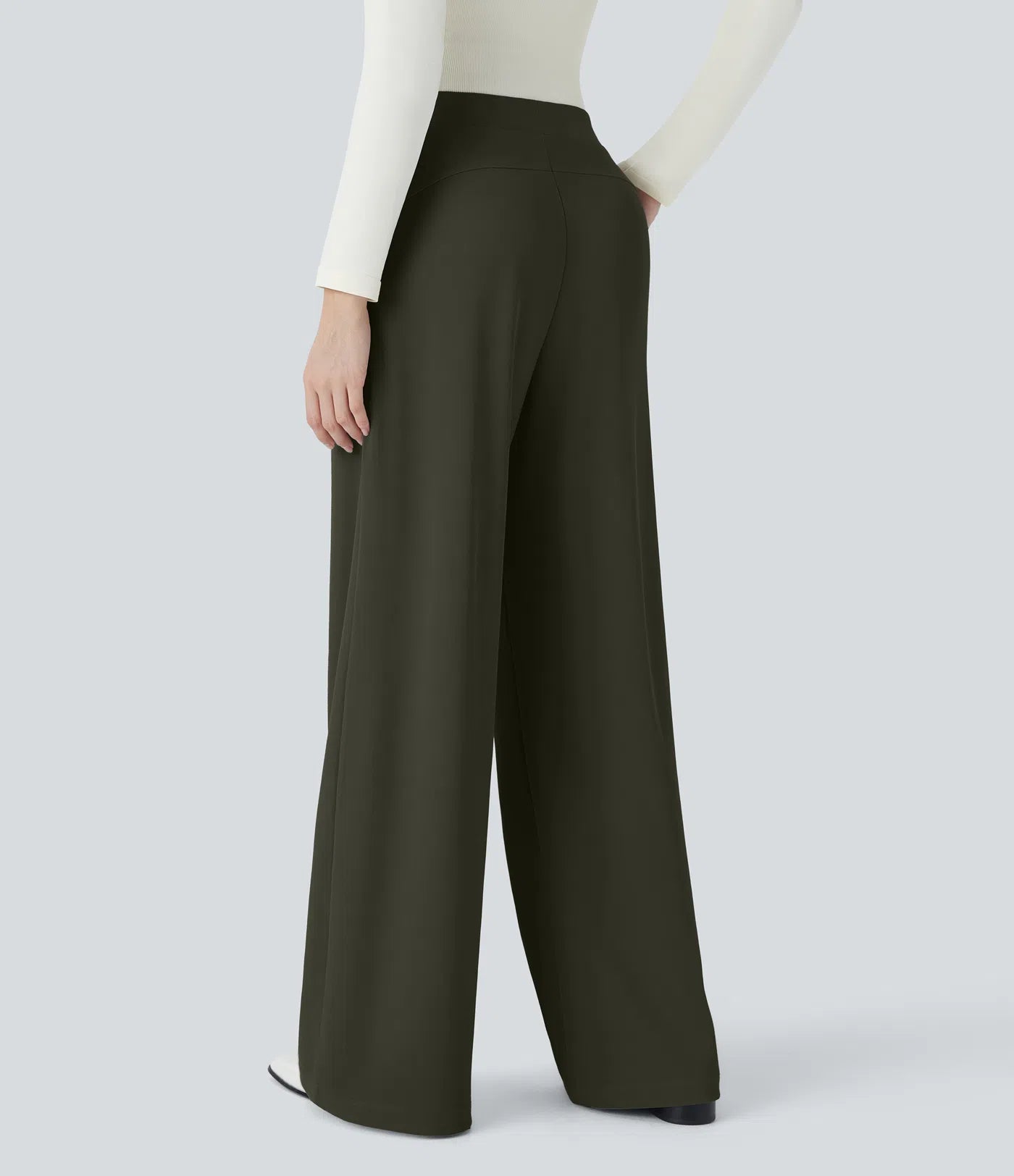 Halara Flex™ High Waisted Body Sculpt Waist-Slimming Pocket Wide Leg Micro Waffle Work Pants
