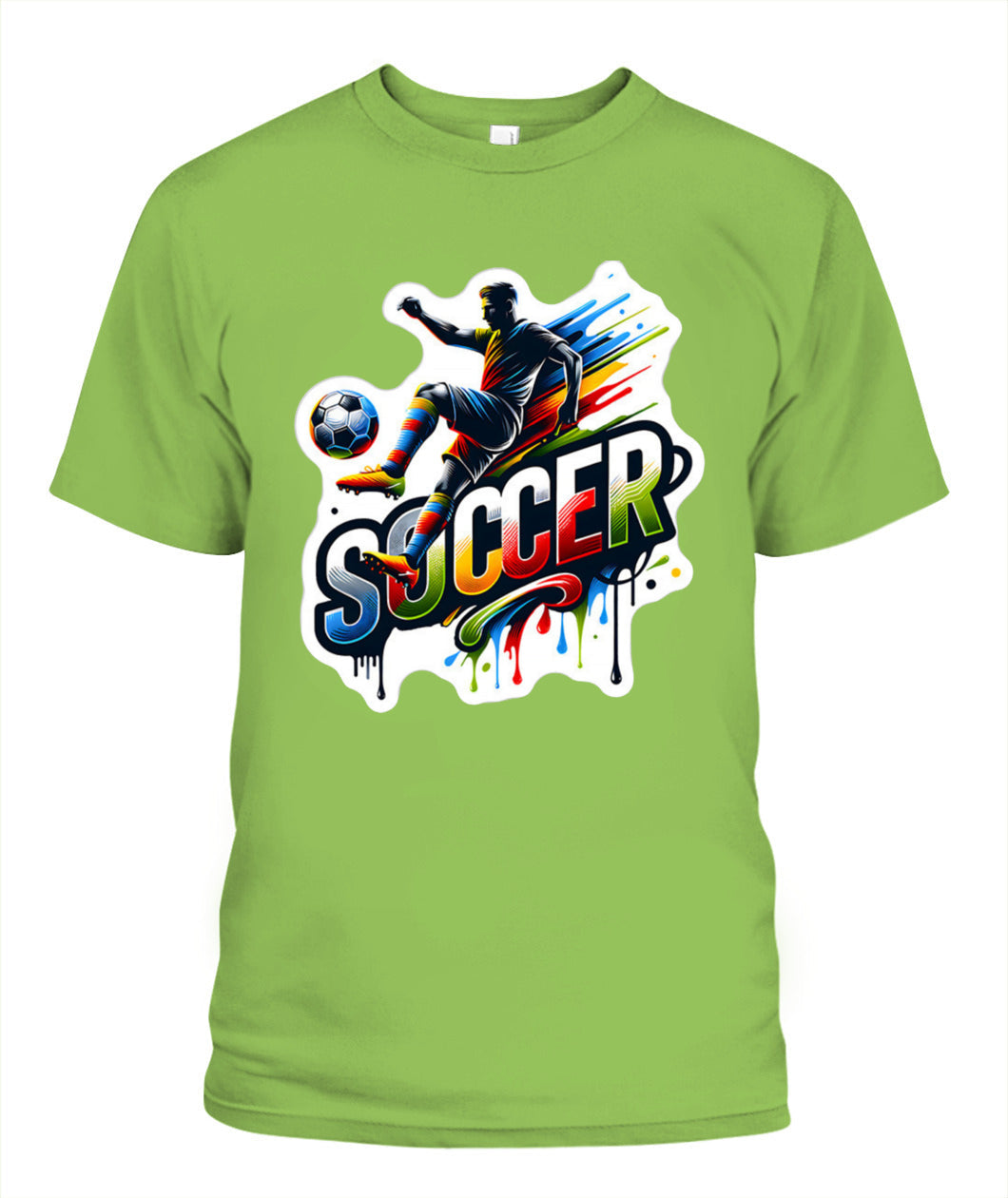 ✨From Every Fan, For Every Match✨-Dynamic "SOCCER" Graffiti T-Shirt - Volley Kick Action Graphic Tee