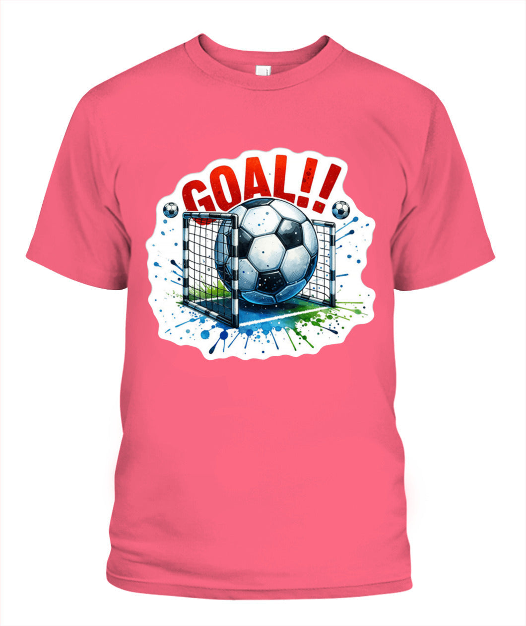✨From Every Fan, For Every Match✨-Vibrant "GOAL!!" Soccer Net T-Shirt - Soccer Ball Graphic Fan Tee