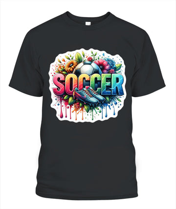 ✨From Every Fan, For Every Match✨-Soccer in Full Color Graphic T-Shirt - Unisex Neon Game Day Cleats Tee