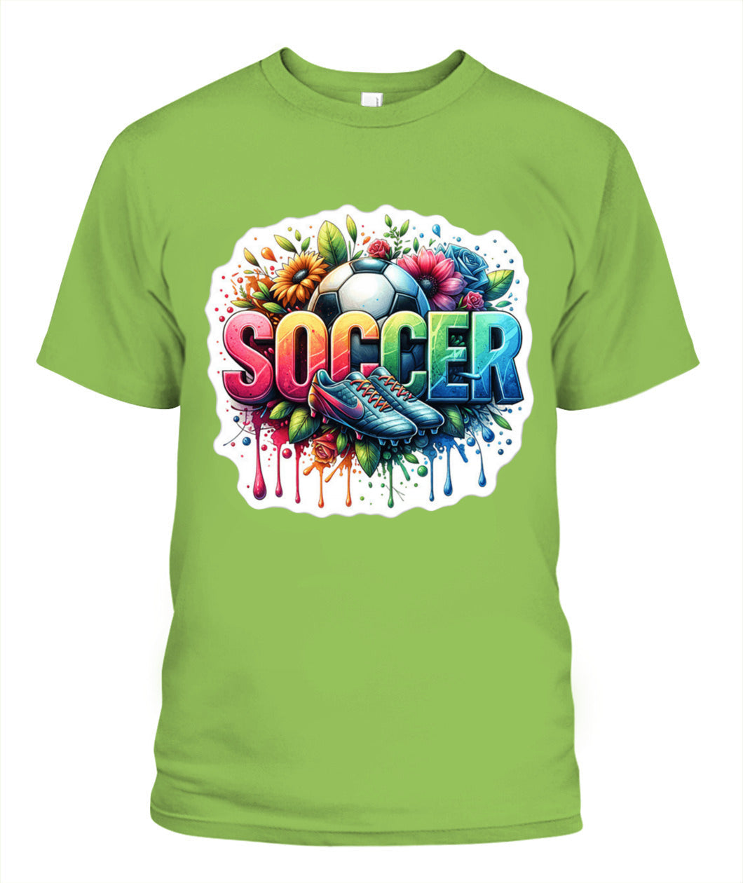 ✨From Every Fan, For Every Match✨-Soccer in Full Color Graphic T-Shirt - Unisex Neon Game Day Cleats Tee