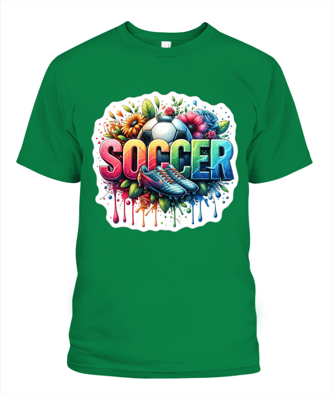 ✨From Every Fan, For Every Match✨-Soccer in Full Color Graphic T-Shirt - Unisex Neon Game Day Cleats Tee