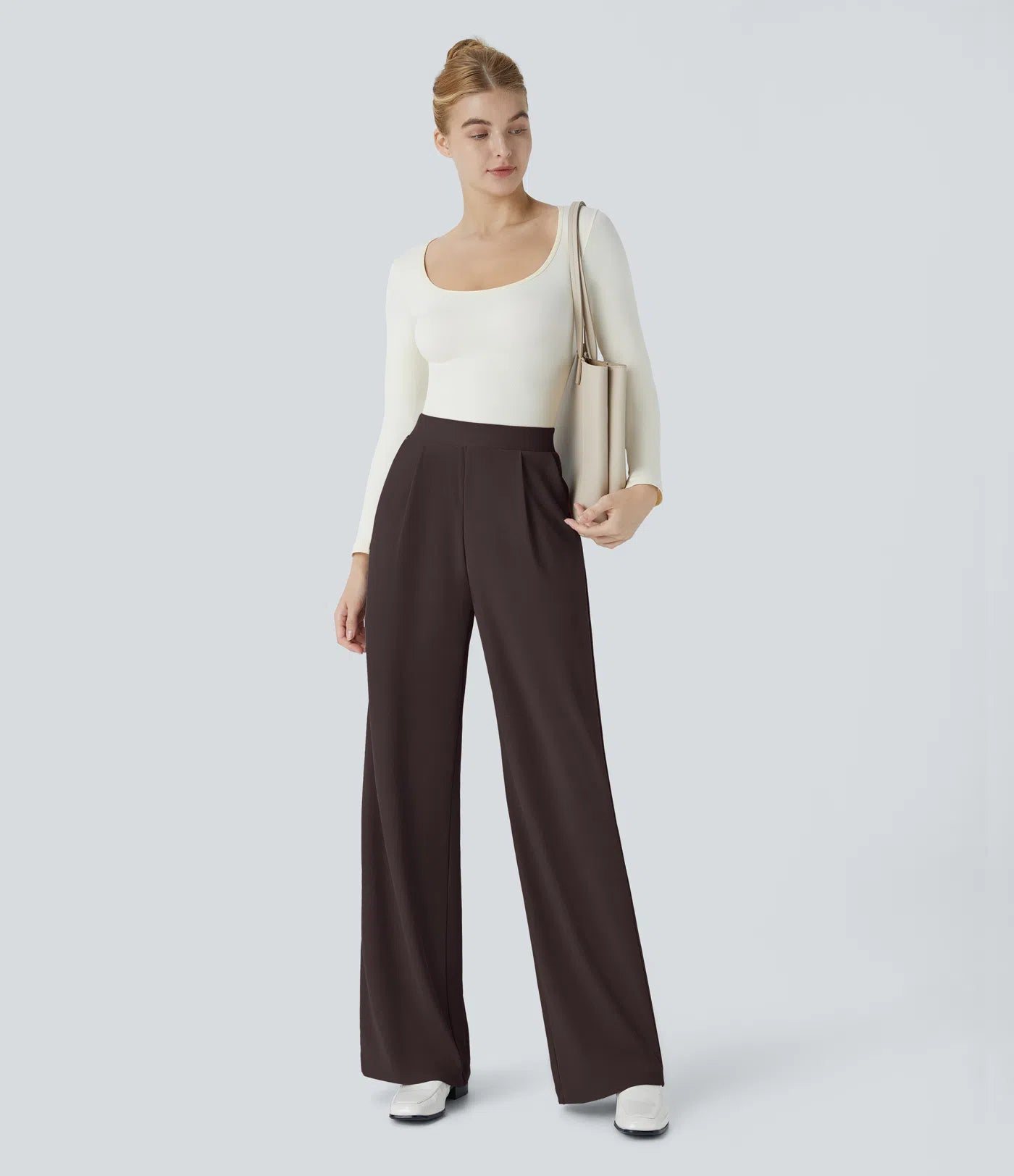 Halara Flex™ High Waisted Body Sculpt Waist-Slimming Pocket Wide Leg Micro Waffle Work Pants