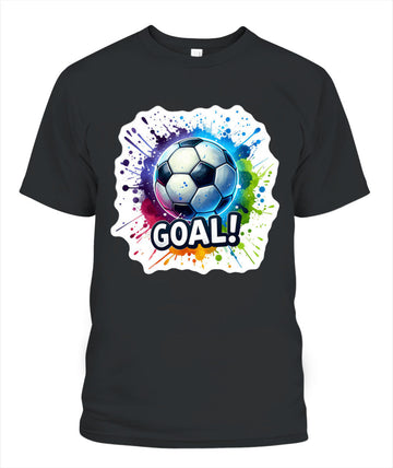 ✨From Every Fan, For Every Match✨-Vibrant "GOAL!" Soccer Graphic T-Shirt - Colorful Paint Splatter Fan Tee