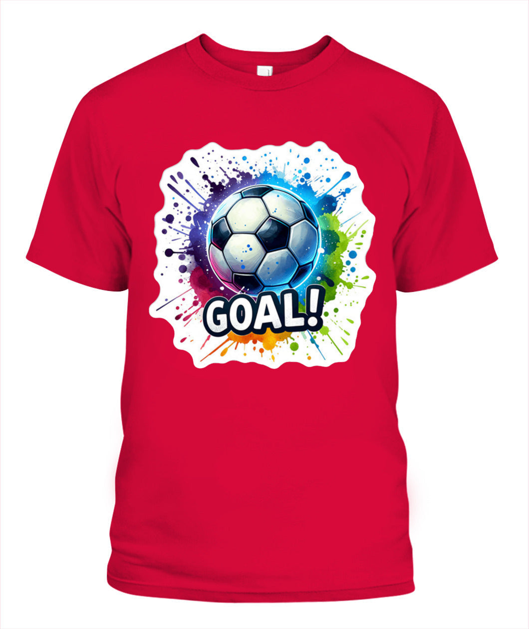 ✨From Every Fan, For Every Match✨-Vibrant "GOAL!" Soccer Graphic T-Shirt - Colorful Paint Splatter Fan Tee