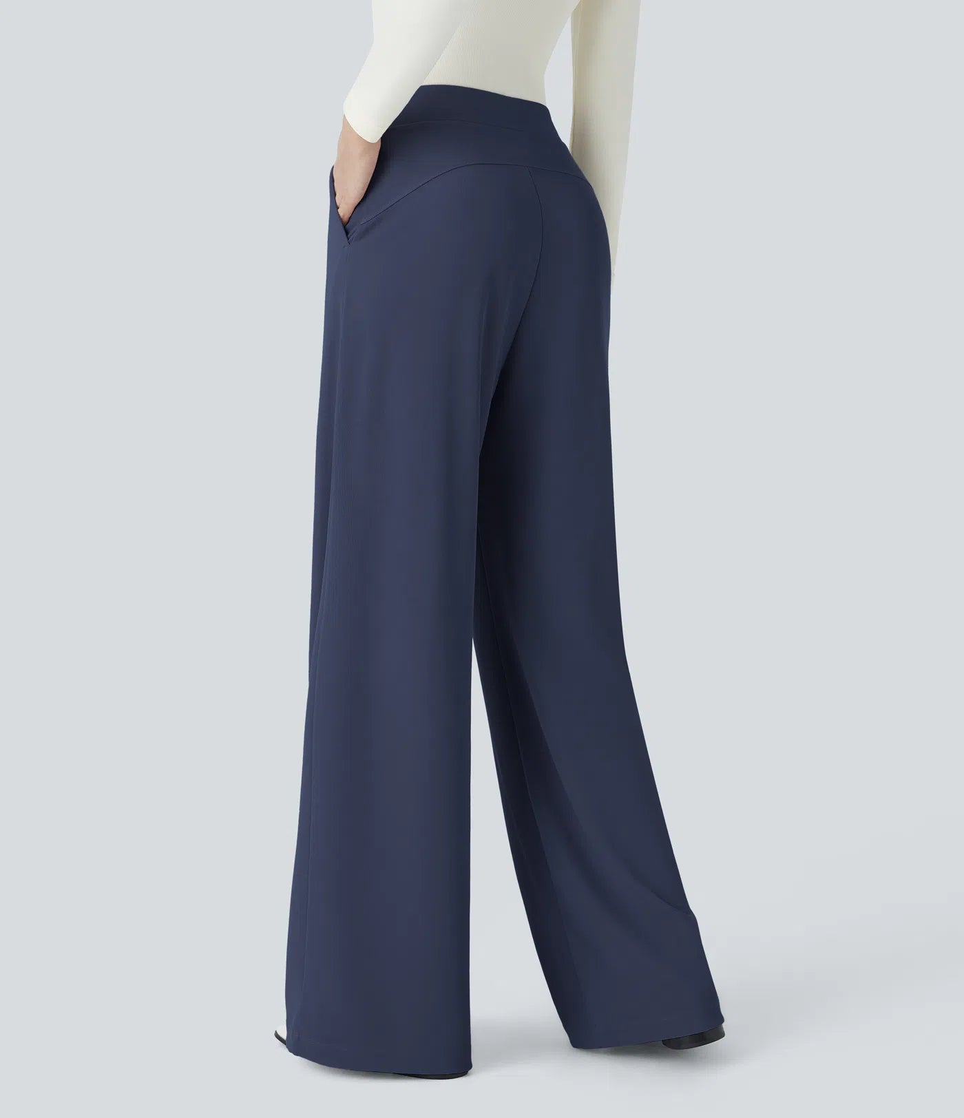 Halara Flex™ High Waisted Body Sculpt Waist-Slimming Pocket Wide Leg Micro Waffle Work Pants