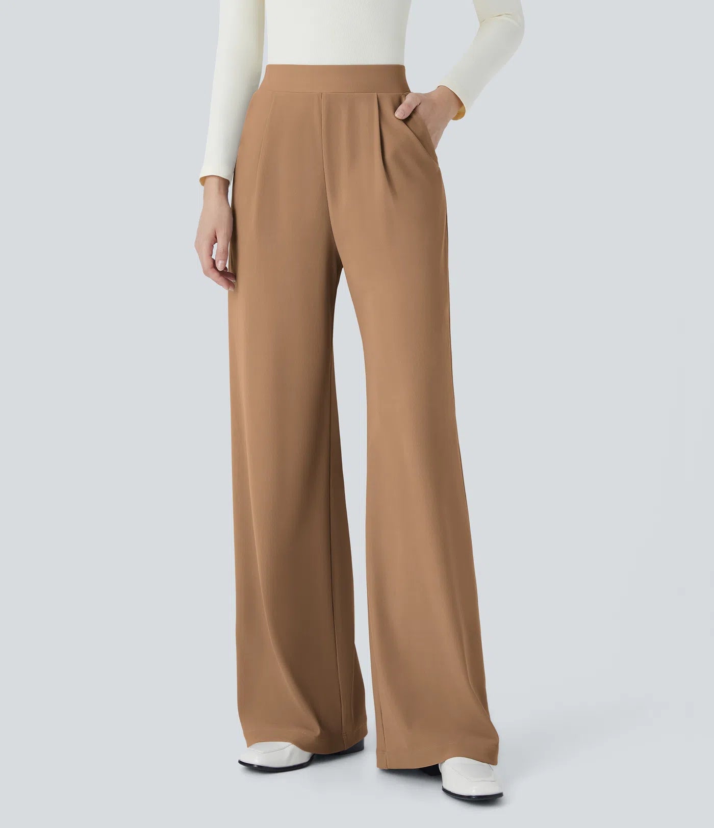 Halara Flex™ High Waisted Body Sculpt Waist-Slimming Pocket Wide Leg Micro Waffle Work Pants